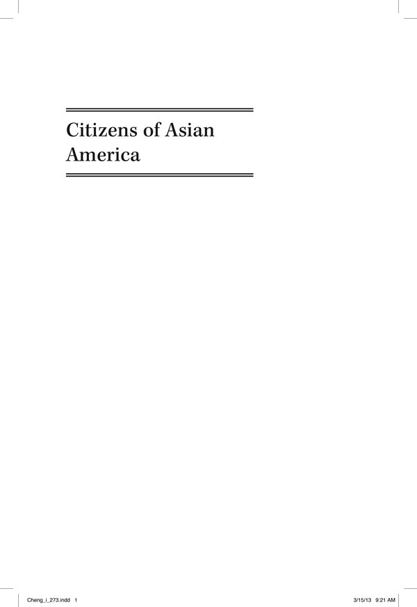 Cover of Citizens of Asian America: Democracy and Race during the Cold War
